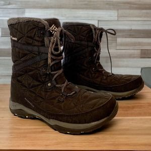 Columbia 200 Grams Boots Size 6 Omni Heat Black Quilted Womens READ Description